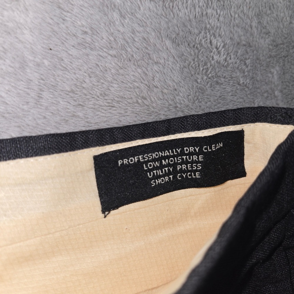 Jos A Bank Mens 33R Charcoal Gray 100% Wool Pleated Cuffed Dress Pants Trousers - Picture 5 of 10